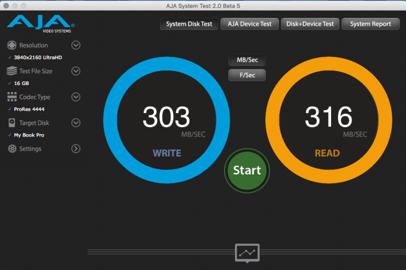 WD MyBook Pro_AJA_SystemTest