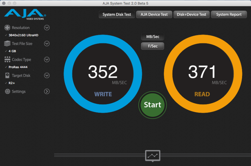 Pegasus R2+_AJA_System_Test_Speed